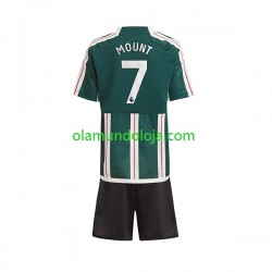 Camisola Manchester United Mount 7 Criança Equipamento Segundo 2023-2024 Manga Curta